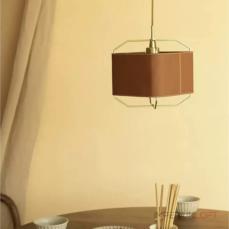 Подвесной светильник Ziilamp Skin Brown с кожаным плафоном от Vinsa