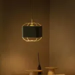 Подвесной светильник Ziilamp Skin Green с кожаным плафоном от Vinsa