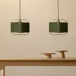 Подвесной светильник Ziilamp Skin Green с кожаным плафоном от Vinsa