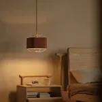 Подвесной светильник Ziilamp Skin Brown с кожаным плафоном от Vinsa