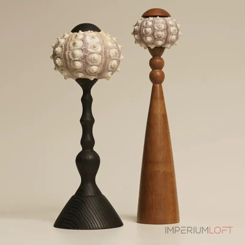 Декоративная настольная лампа Sea Urchin A с плафоном из ракушки от Vinsa Декоративная настольная лампа Sea Urchin A с плафоном из ракушки от Vinsa