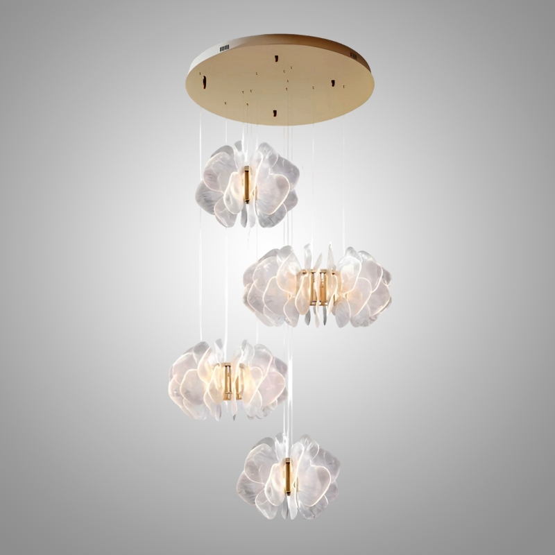 Подвесная люстра многоуровневая PETALS P4 с рассеивателем в форме цветочных лепестков от ImperiumLoft Подвесная люстра многоуровневая PETALS P4 с рассеивателем в форме цветочных лепестков от ImperiumLoft