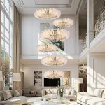 Подвесная люстра многоуровневая PETALS RING P6 с рассеивателем в форме цветочных лепестков от ImperiumLoft 