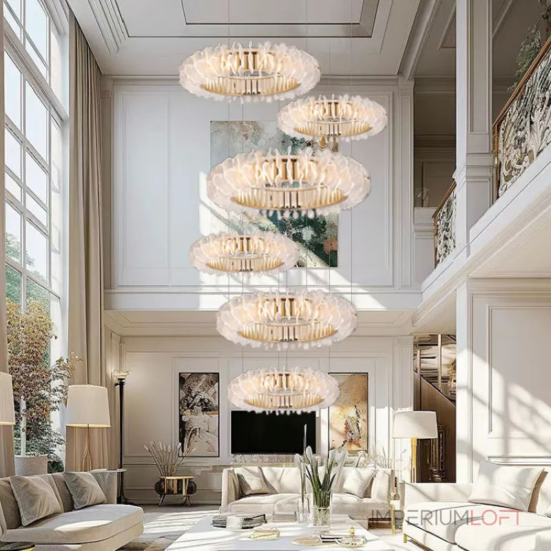 Подвесная люстра многоуровневая PETALS RING P6 с рассеивателем в форме цветочных лепестков от ImperiumLoft Подвесная люстра многоуровневая PETALS RING P6 с рассеивателем в форме цветочных лепестков от ImperiumLoft