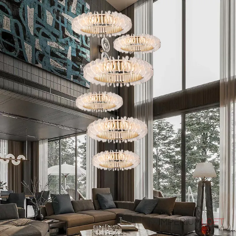 Подвесная люстра многоуровневая PETALS RING P6 с рассеивателем в форме цветочных лепестков от ImperiumLoft Подвесная люстра многоуровневая PETALS RING P6 с рассеивателем в форме цветочных лепестков от ImperiumLoft