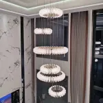 Подвесная люстра многоуровневая PETALS RING P6 с рассеивателем в форме цветочных лепестков от ImperiumLoft 