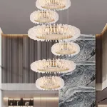 Подвесная люстра многоуровневая PETALS RING P6 с рассеивателем в форме цветочных лепестков от ImperiumLoft 