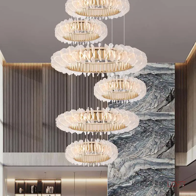 Подвесная люстра многоуровневая PETALS RING P6 с рассеивателем в форме цветочных лепестков от ImperiumLoft Подвесная люстра многоуровневая PETALS RING P6 с рассеивателем в форме цветочных лепестков от ImperiumLoft