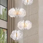 Подвесная люстра многоуровневая PETALS P4 с рассеивателем в форме цветочных лепестков от ImperiumLoft 