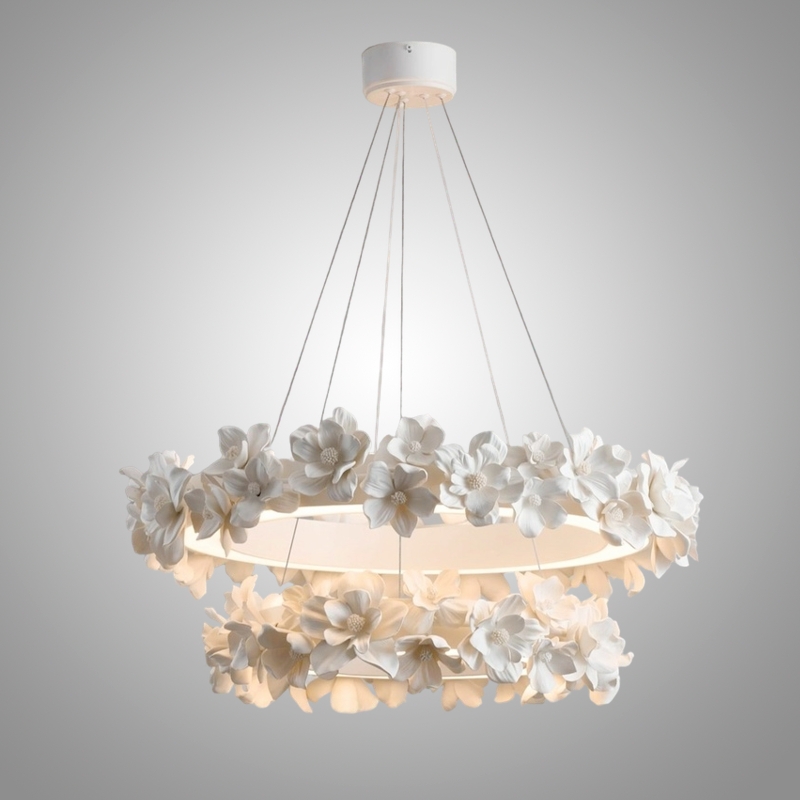 Подвесная люстра Numbo Flowers E P2 D90 D120 с цветочным декором плафона от Vinsa Подвесная люстра Numbo Flowers E P2 D90 D120 с цветочным декором плафона от Vinsa