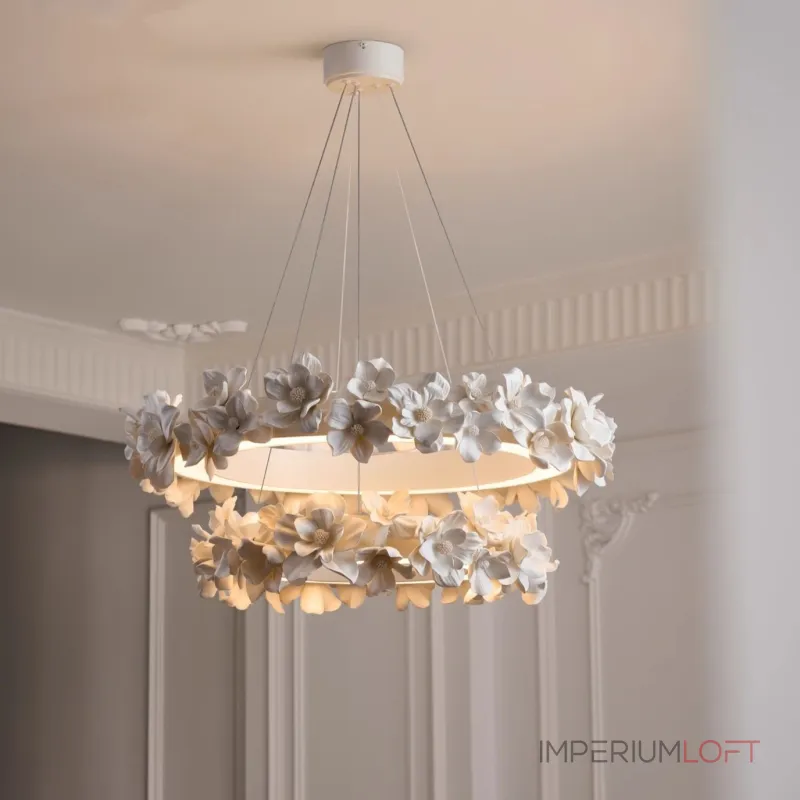 Подвесная люстра Numbo Flowers E P2 D90 D120 с цветочным декором плафона от Vinsa Подвесная люстра Numbo Flowers E P2 D90 D120 с цветочным декором плафона от Vinsa