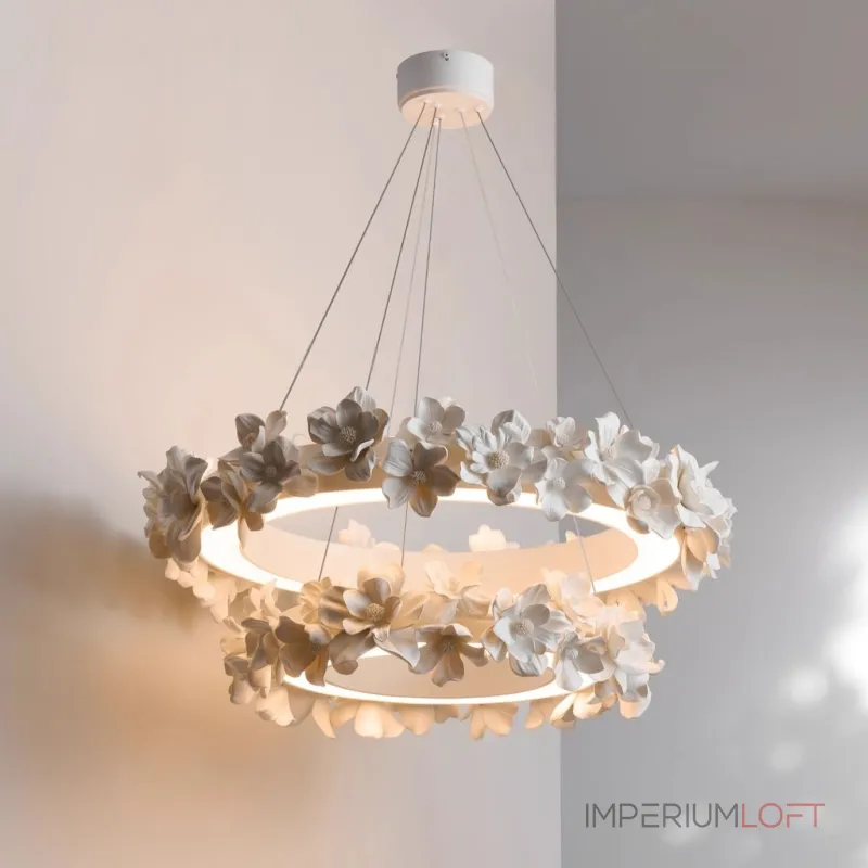 Подвесная люстра Numbo Flowers E P2 D90 D120 с цветочным декором плафона от Vinsa Подвесная люстра Numbo Flowers E P2 D90 D120 с цветочным декором плафона от Vinsa