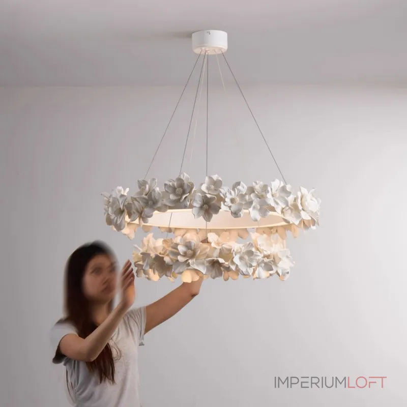 Подвесная люстра Numbo Flowers E P2 D90 D120 с цветочным декором плафона от Vinsa Подвесная люстра Numbo Flowers E P2 D90 D120 с цветочным декором плафона от Vinsa