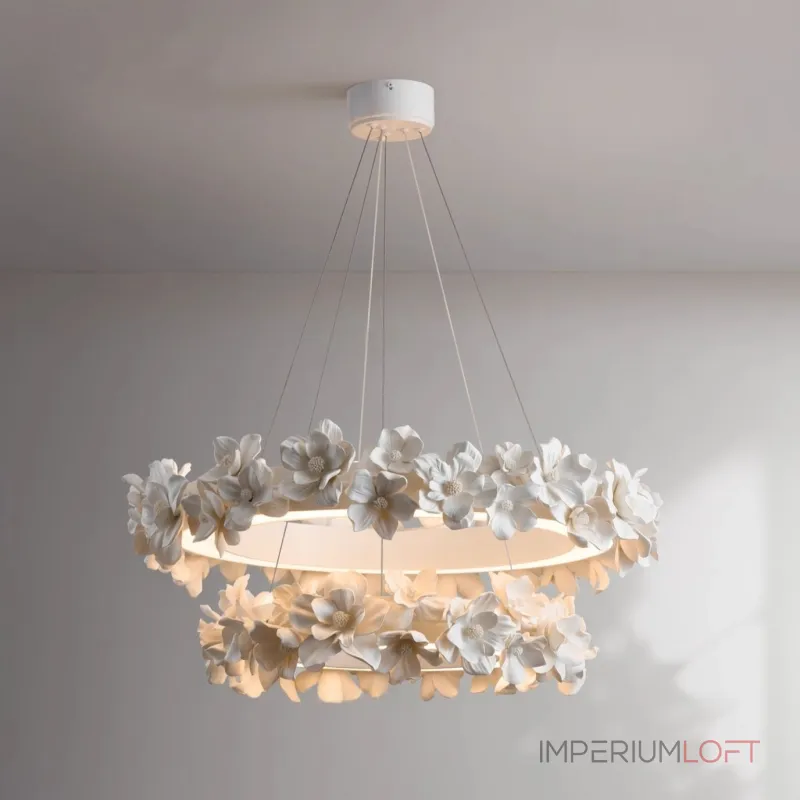 Подвесная люстра Numbo Flowers E P2 D90 D120 с цветочным декором плафона от Vinsa Подвесная люстра Numbo Flowers E P2 D90 D120 с цветочным декором плафона от Vinsa