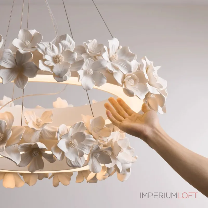 Подвесная люстра Numbo Flowers E P2 D90 D120 с цветочным декором плафона от Vinsa Подвесная люстра Numbo Flowers E P2 D90 D120 с цветочным декором плафона от Vinsa