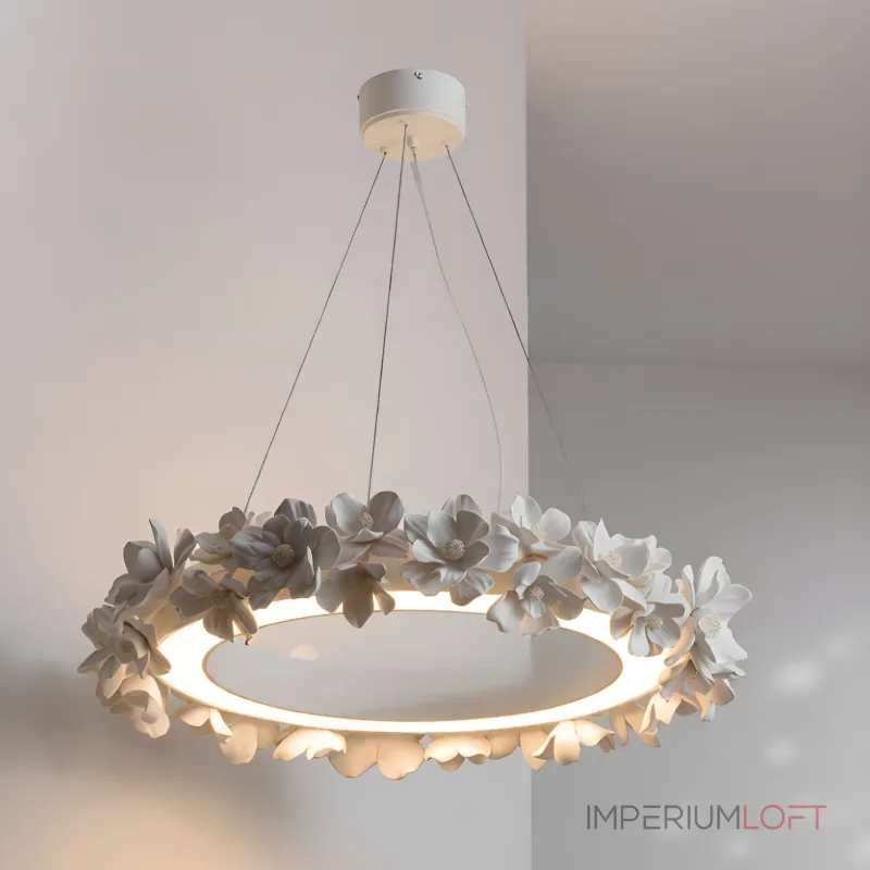 Подвесная люстра Numbo Flowers E с цветочным декором плафона от Vinsa