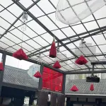 Подвесная люстра Silken Bloom C D80 с механизмом раскрытия и подъёма с плафоном в форме цветка от Vinsa