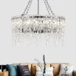 Подвесная люстра SPRING D50 Chrome со стеклянным фактурным плафоном от ImperiumLoft