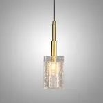 Подвесной светильник VALDIS P1 Gold c фактурным стеклянным плафоном от ImperiumLoft
