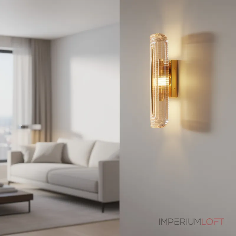 Настенный светильник Elegant Vein Gold H40 с фактурным стеклянным плафоном от Vinsa