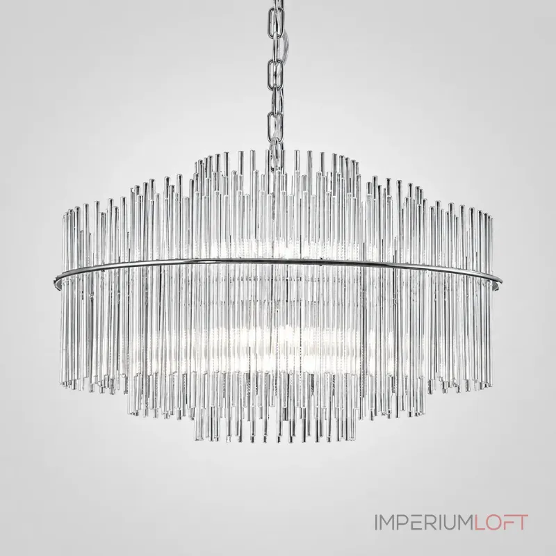 Подвесная люстра NOCTURNE D80 Chrome с оригинальным плафоном из стеклянных палочек от ImperiumLoft Подвесная люстра NOCTURNE D80 Chrome с оригинальным плафоном из стеклянных палочек от ImperiumLoft
