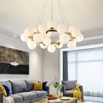 Подвесная люстра Milk Bubble Round Chandelier D70 от ImperiumLoft