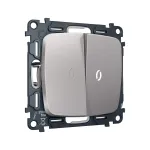 Комплект механизма 2-кл выключателя с самовозвратом с подсветкой 5600K Ambrella Volt OMEGA MO504055 от ImperiumLoft