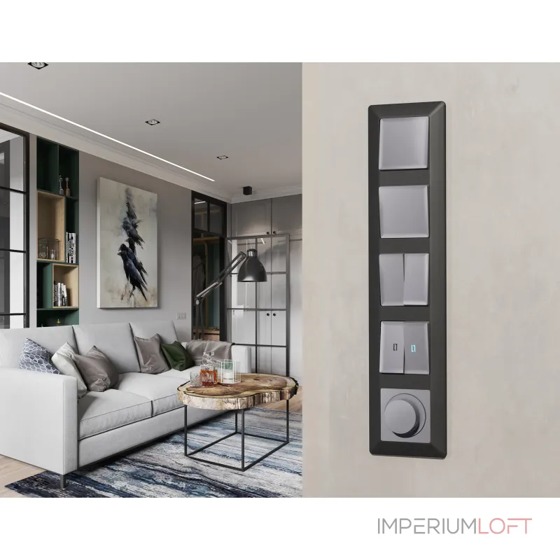 Комплект механизма 1-кл выключателя с самовозвратом Ambrella Volt ALFA MA501050 от ImperiumLoft