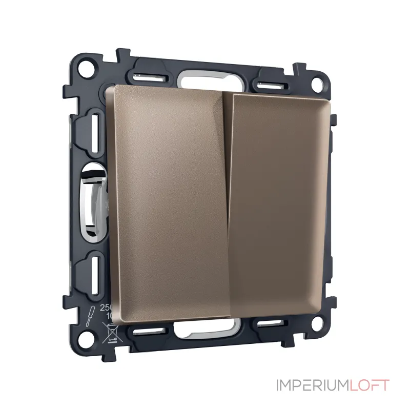 Комплект механизма 2-кл выключателя с самовозвратом Ambrella Volt ALFA MA633050 от ImperiumLoft
