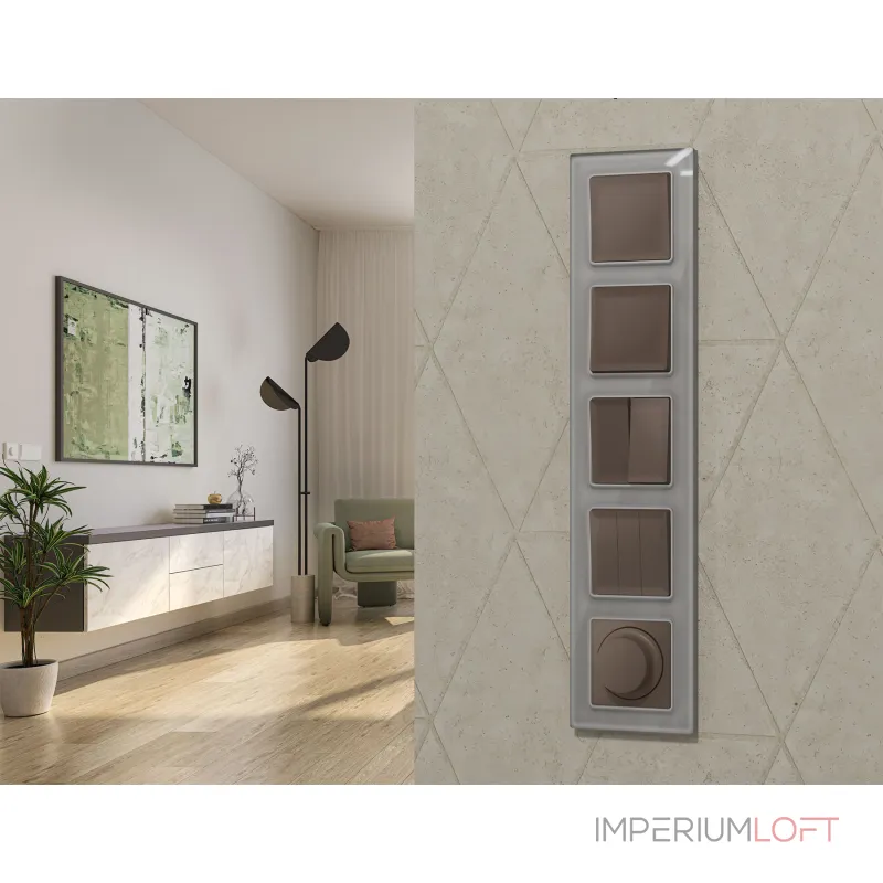 Комплект механизма 2-кл выключателя с самовозвратом Ambrella Volt ALFA MA633050 от ImperiumLoft