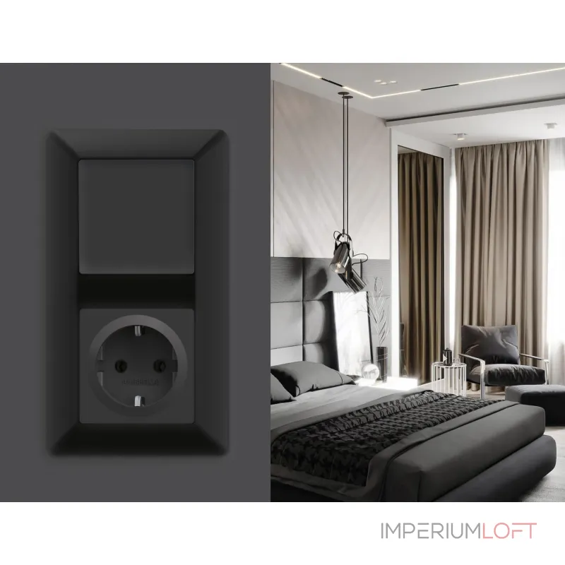 Комплект механизма 1-кл выключателя с самовозвратом Ambrella Volt ALFA MA901050 от ImperiumLoft