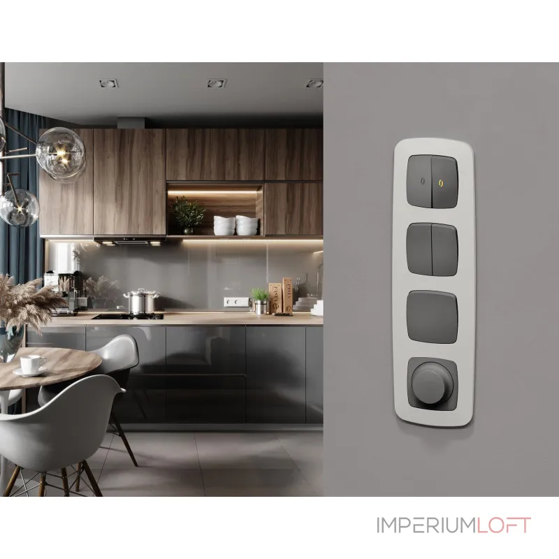Комплект механизма 2-кл выключателя с самовозвратом Ambrella Volt OMEGA MO653050 от ImperiumLoft
