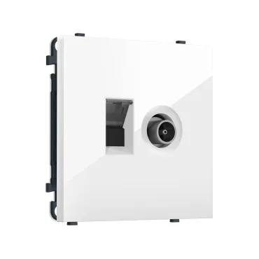 Комплект механизма розетки компьютерной + TV оконечной RJ-45 (8P8C) CAT6 Ambrella Volt SIGMA MS112510