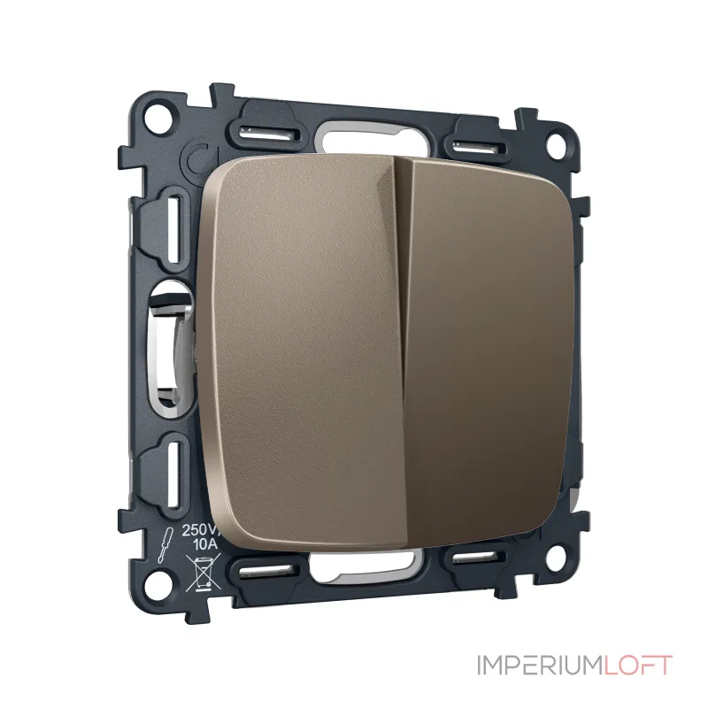 Комплект механизма 2-кл выключателя с самовозвратом Ambrella Volt OMEGA MO633050 от ImperiumLoft