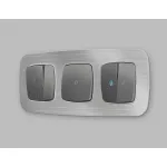 Комплект механизма 2-кл выключателя с самовозвратом с подсветкой 10000K Ambrella Volt OMEGA MO654060 от ImperiumLoft