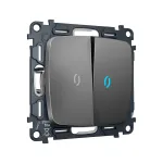 Комплект механизма 2-кл выключателя с самовозвратом с подсветкой 10000K Ambrella Volt OMEGA MO654060 от ImperiumLoft