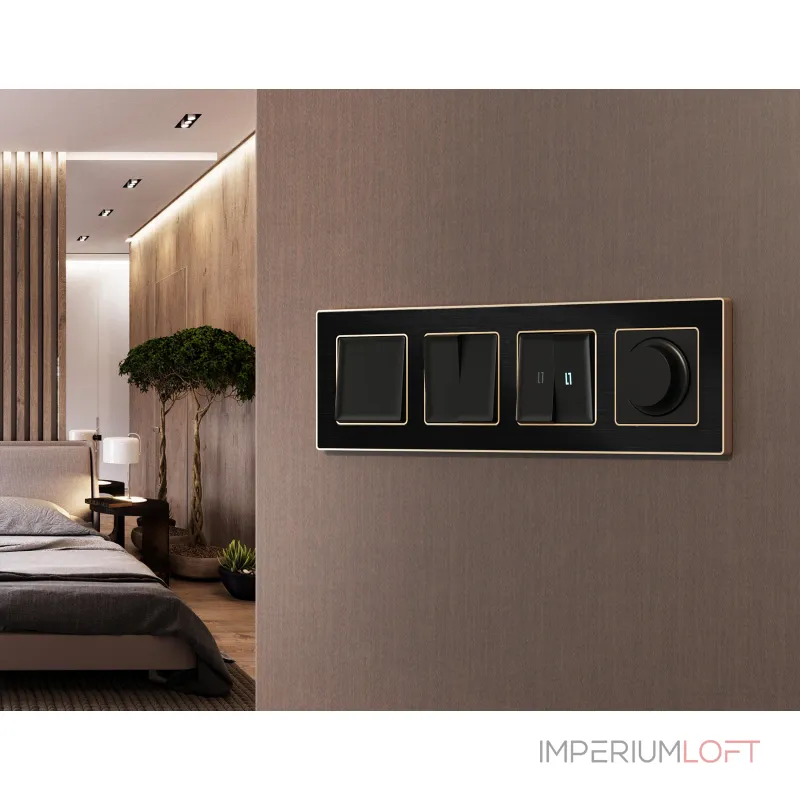 Комплект механизма 2-кл выключателя с самовозвратом Ambrella Volt ALFA MA803050 от ImperiumLoft