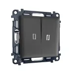 Комплект механизма 2-кл выключателя с самовозвратом с подсветкой 5600K Ambrella Volt ALFA MA904055 от ImperiumLoft