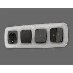 Комплект механизма 1-кл выключателя с самовозвратом с подсветкой 3200K Ambrella Volt OMEGA MO802050 от ImperiumLoft