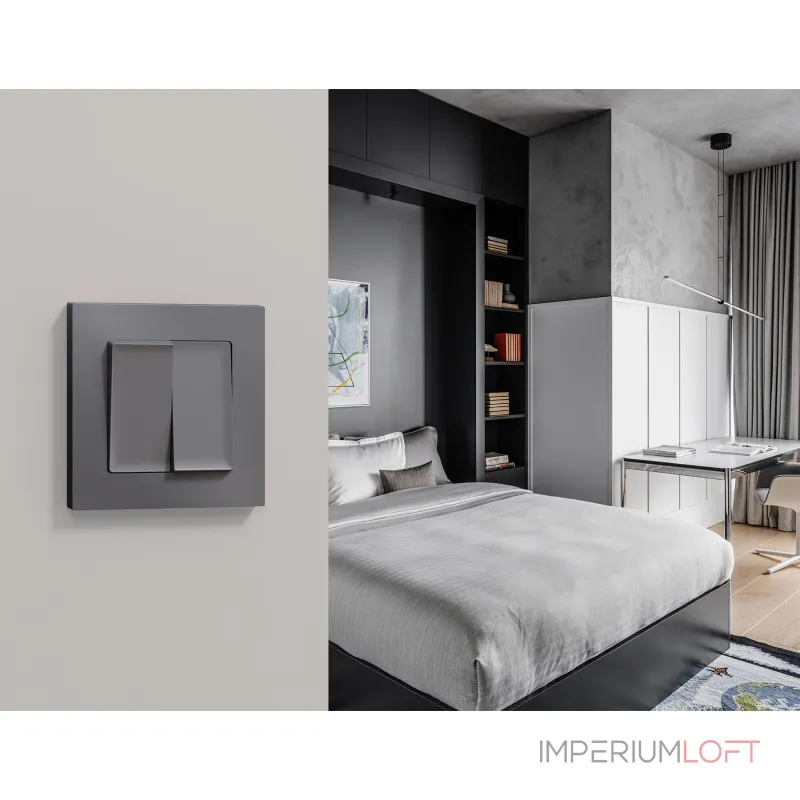Комплект механизма 2-кл выключателя с самовозвратом Ambrella Volt ALFA MA653050 от ImperiumLoft