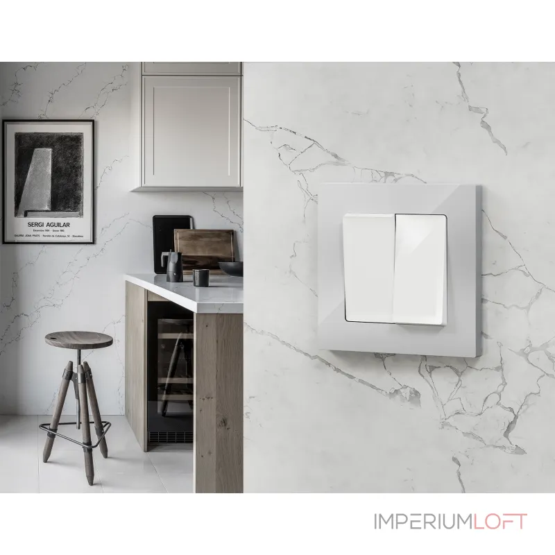 Комплект механизма 2-кл выключателя с самовозвратом Ambrella Volt ALFA MA103050 от ImperiumLoft