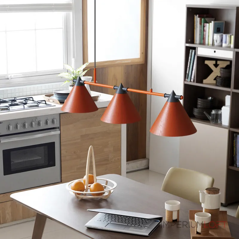 Подвесной реечный светильник CONE 4 Brown от ImperiumLoft