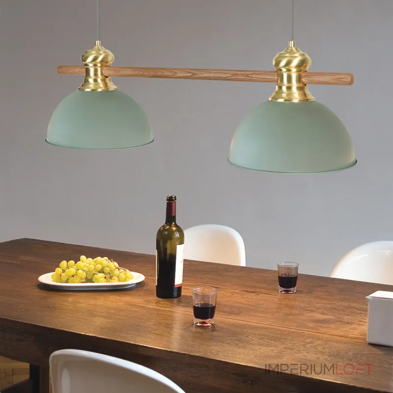 Подвесной реечный светильник NORWAY Light Green от ImperiumLoft