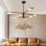 Люстра на штанге INGEL D110 8 lamps Black/Gold от ImperiumLoft