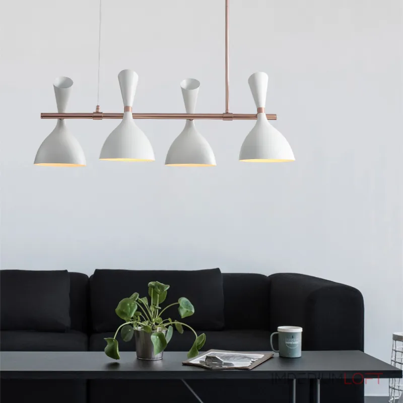 Подвесной реечный светильник TRUMPET LINE L85 White от ImperiumLoft Подвесной реечный светильник TRUMPET LINE L85 White от ImperiumLoft
