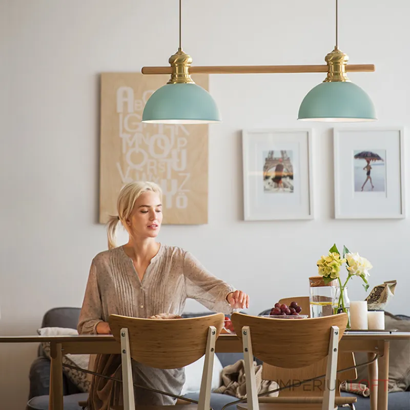 Подвесной реечный светильник NORWAY Light Green от ImperiumLoft