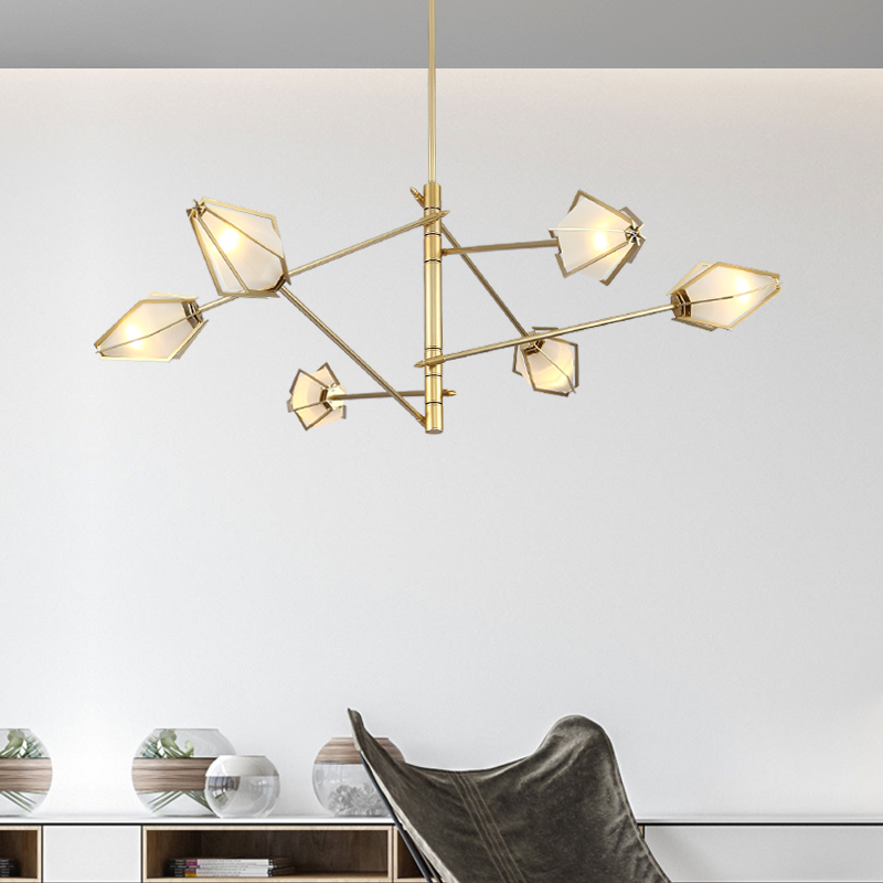 Люстра на штанге Harlow Spoke Chandelier White