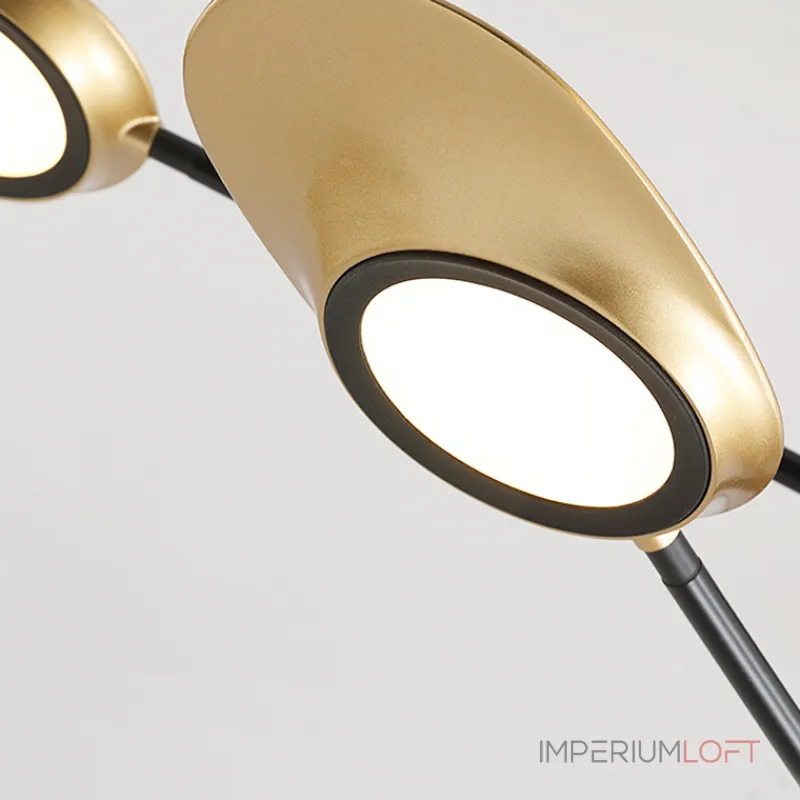 Люстра на штанге INGEL D110 8 lamps Black/Gold от ImperiumLoft