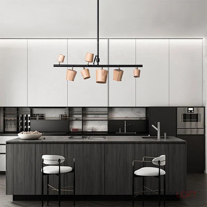 Подвесной реечный светильник CONNY L5 Light brown от ImperiumLoft