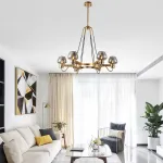 Подвесная люстра MONTALEMBERT by Studios 6 lamps Gold/Transparent